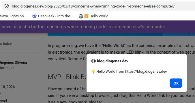 Screenshot of JavaScript alert